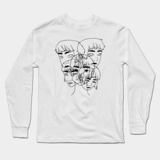 Overlapping Faces Long Sleeve T-Shirt